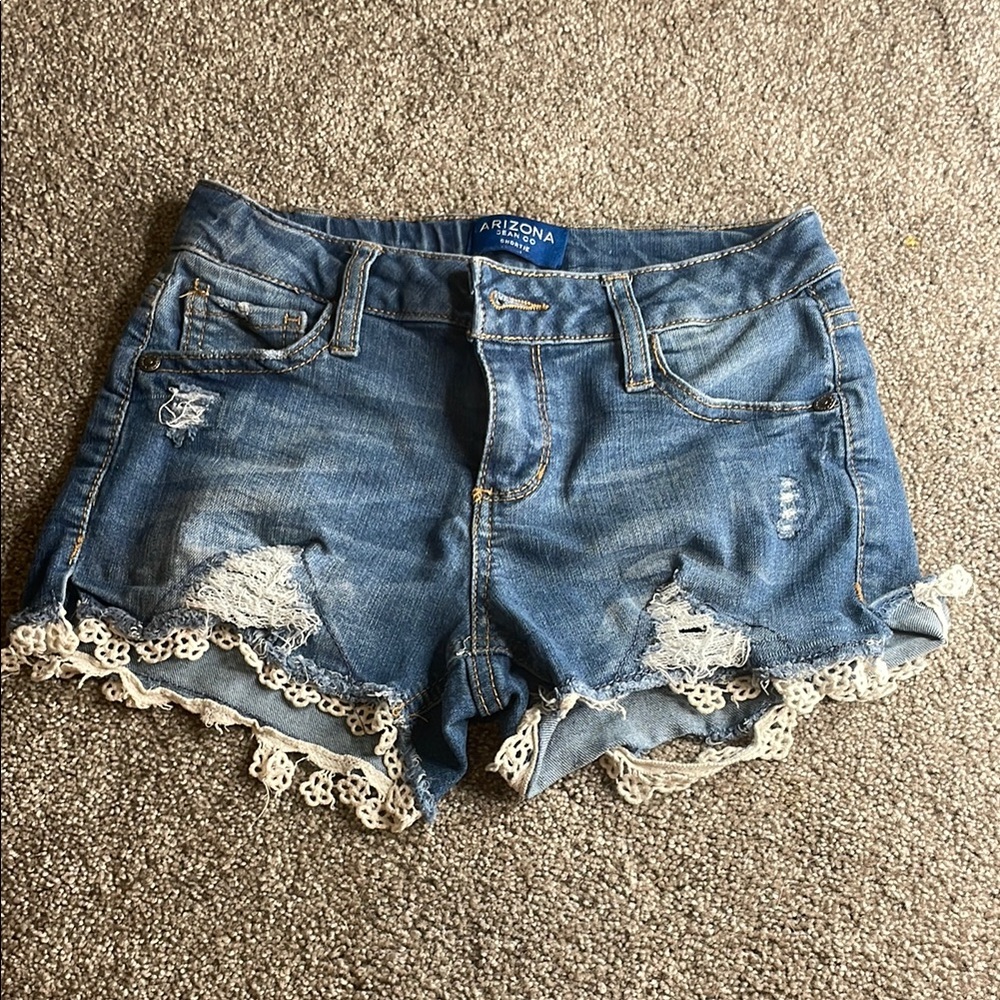 Arizona Jean Company Blue Distressed Jean Shorts